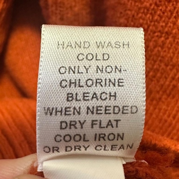 BANANA REPUBLIC Orange Italian Merino Wool Stripe Mock Neck 1/2 Zip Sweater Sz M - Picture 7 of 12